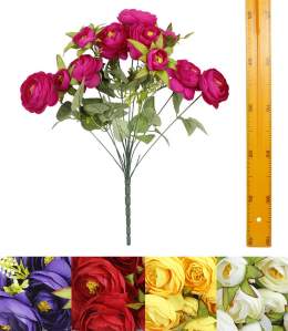 Ветка букет для венка роза-пионовидная (11гол 55см 10шт)  P-002