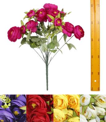 Ветка букет для венка роза-пионовидная (11гол 55см 10шт)  P-002