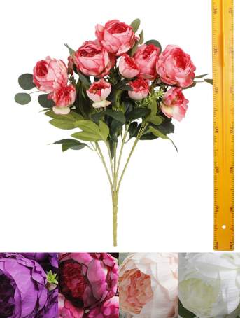 Ветка букет пиона (11гол 50см) AW-35 130шт