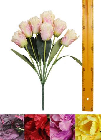 Ветка букет для венка тюльпана Алладин (7гол 53см 20шт) F-002 300шт