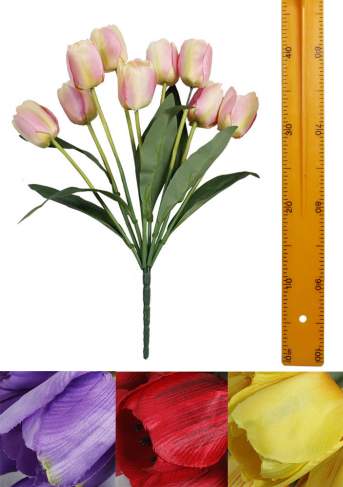 Ветка букет тюльпана (9гол 20шт 41см) F-004 320кор