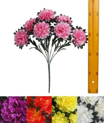 Ветка букет для венка хризантема в разетке пластик (7гол 35см 40шт) Y002 Ветка букет для венка хризантема в разетке пластик (7гол 35см 40шт) Y002