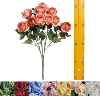 Ветка букет розы бутон (10гол 45см) В-7 250шт