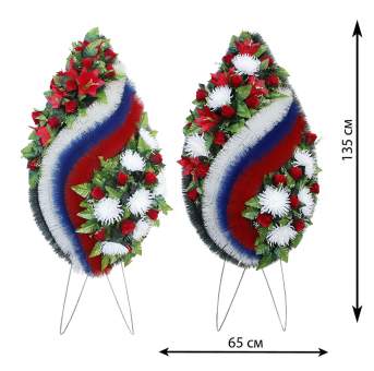 Венок украшенный №7 триколор