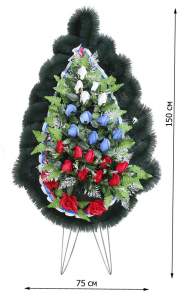 Венок украшенный №15,5 Триколор