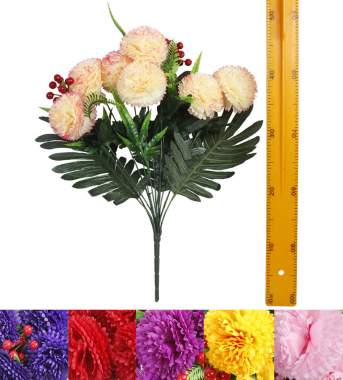 Ветка букет хризантем с ягодкой (7гол 60см 20шт) S-005 240шт Ветка букет хризантем с ягодкой (7гол 60см 20шт) S-005 240шт