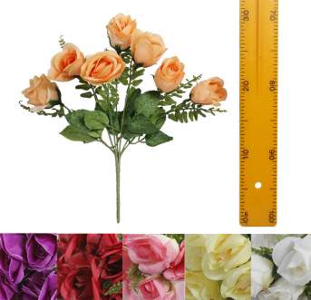 Ветка букет роза (7гол 35см 20шт) HS1206