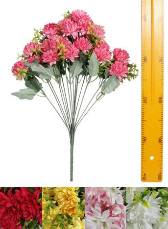 Ветка букет хризантема (18гол 50см 20шт) D-002